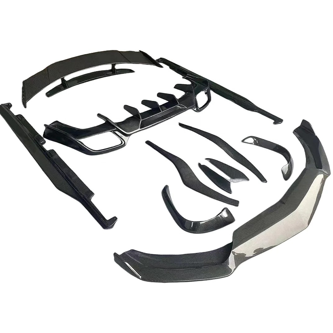 Carbon Fiber R Style Body Kit for  GT GTS 2015-2019 Front Lip Rear Diffuser Spoiler Side Skirts